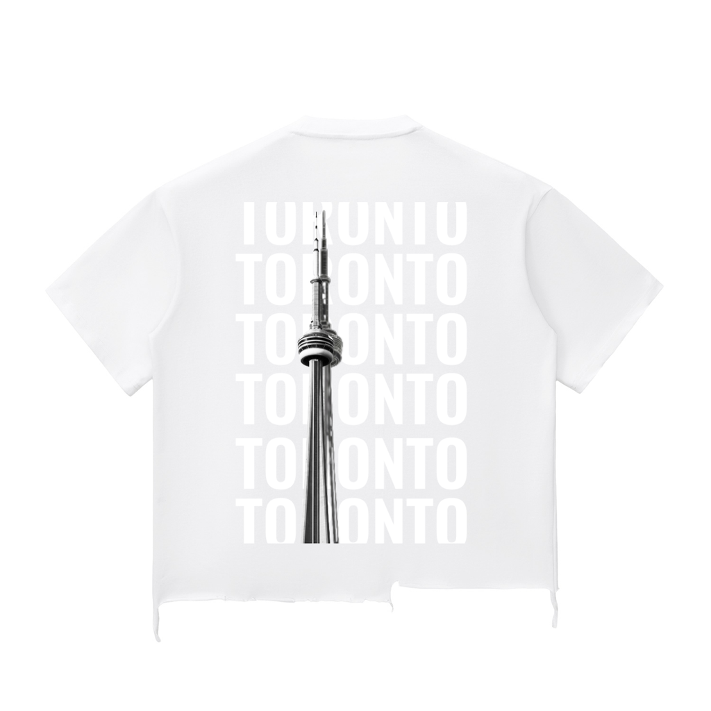 TOR Snow Wash Raw-Hem Boxy T-shirt