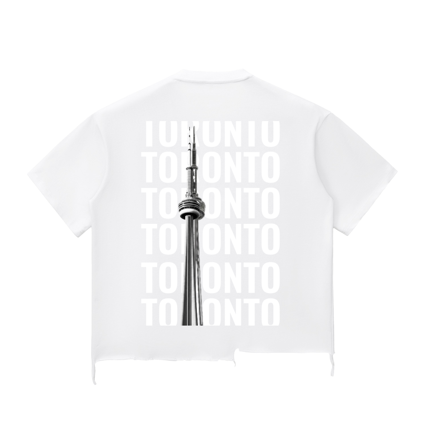 TOR Snow Wash Raw-Hem Boxy T-shirt