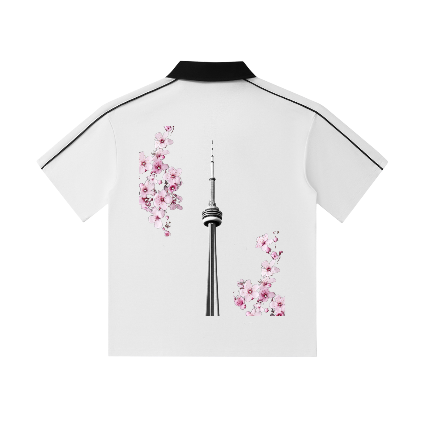 CN Tower Collar Short-Sleeve Polo Shirt