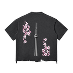 CN Tower Snow Wash Raw-Hem Boxy T-shirt