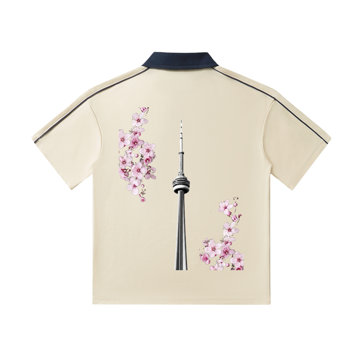 CN Tower Collar Short-Sleeve Polo Shirt