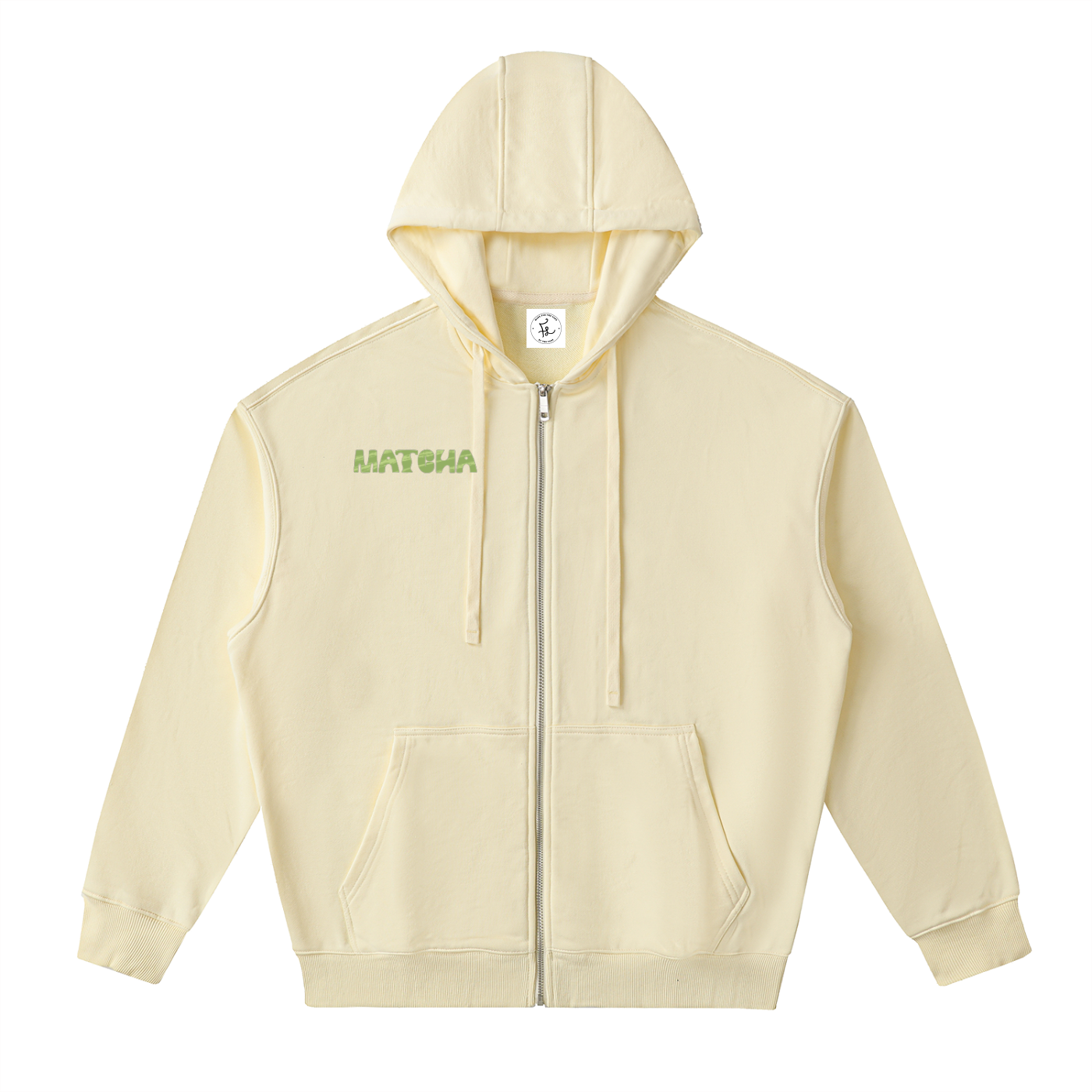Matcha Drop-Shoulder Zip Up Hoodie