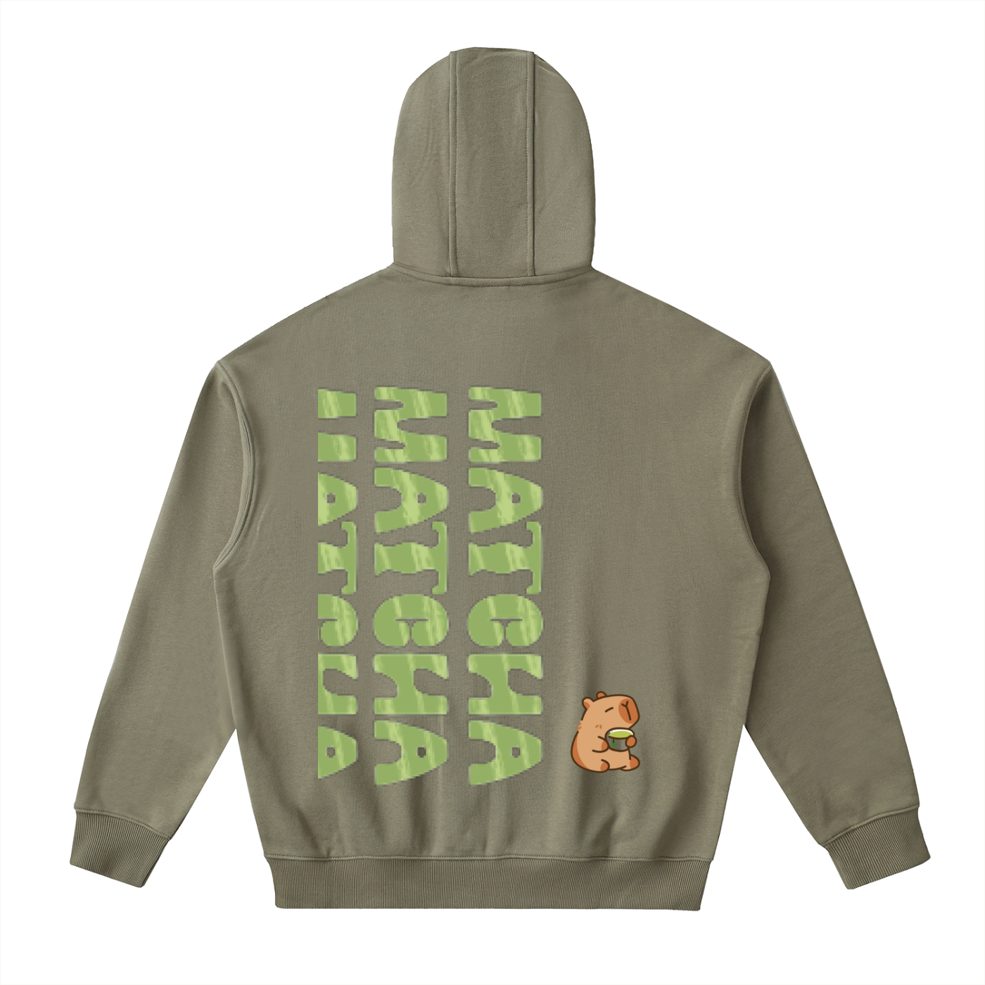 Matcha Drop-Shoulder Zip Up Hoodie