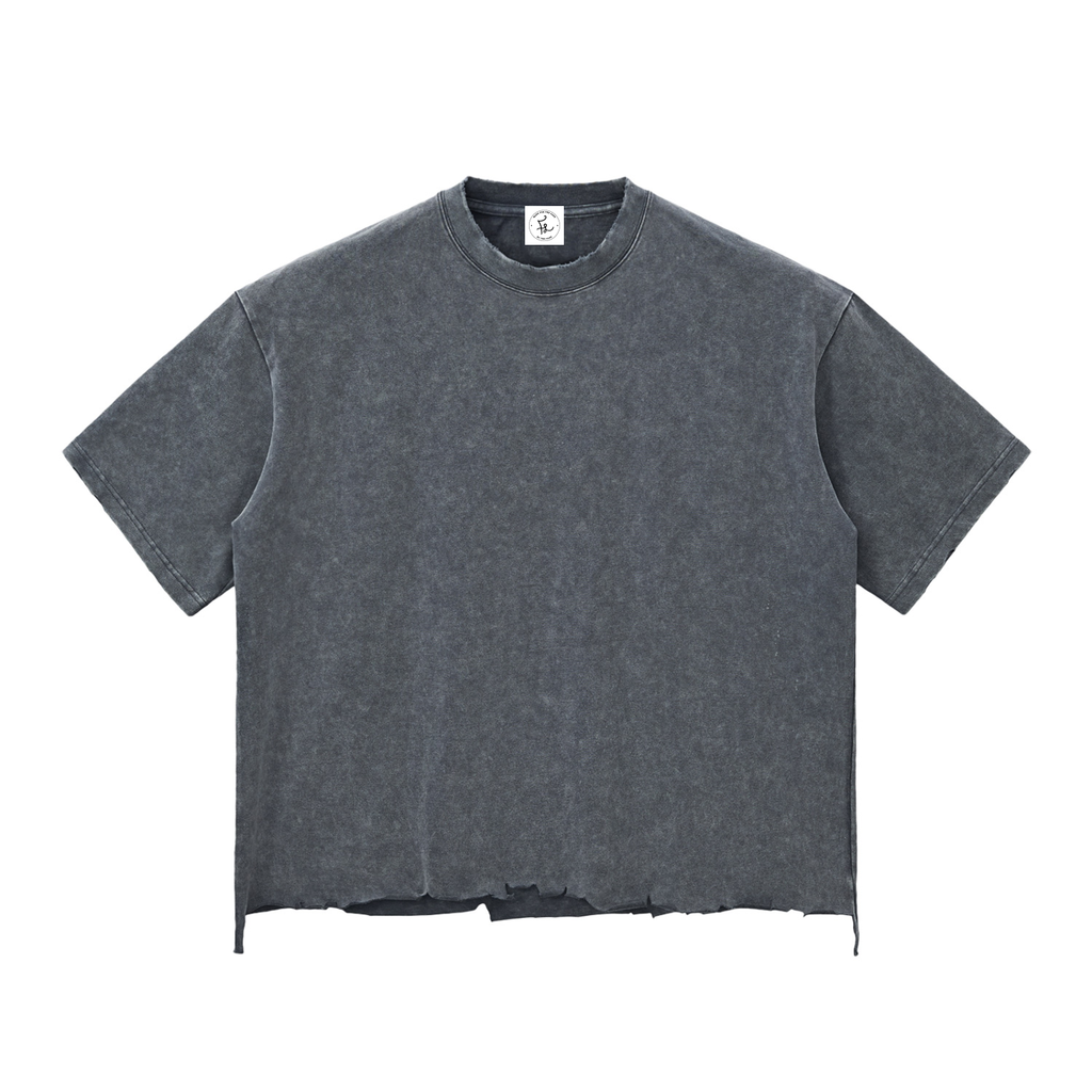 TOR Snow Wash Raw-Hem Boxy T-shirt