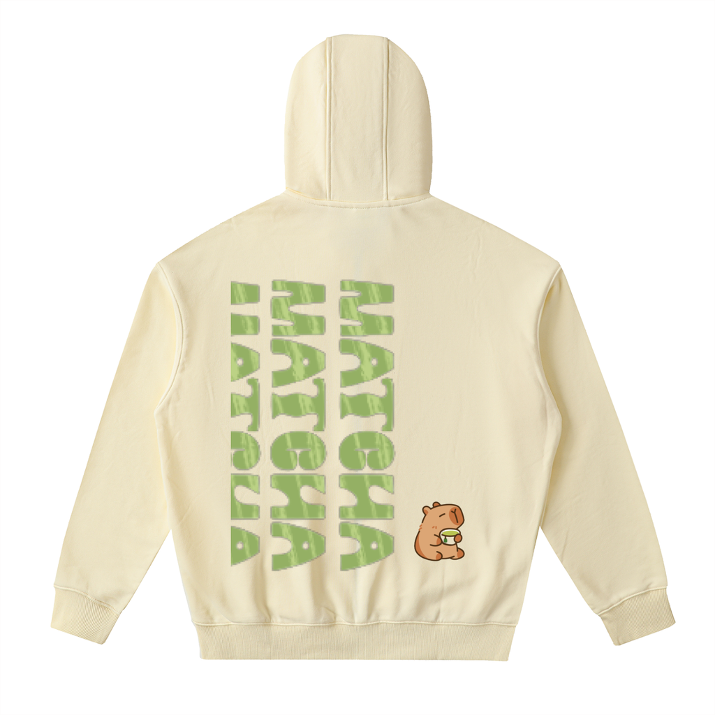 Matcha Drop-Shoulder Zip Up Hoodie
