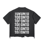 TOR Snow Wash Raw-Hem Boxy T-shirt
