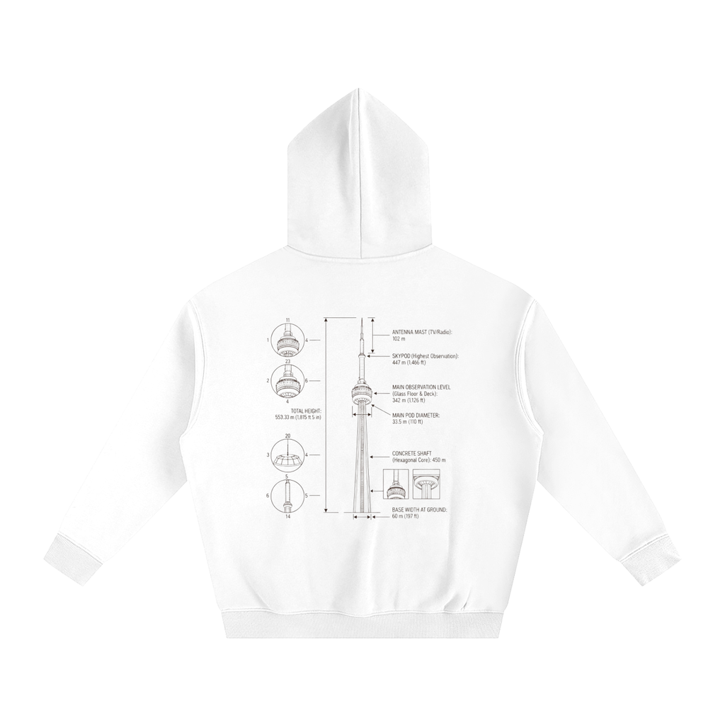 CN Tower Oversize Fleeced Hoodie