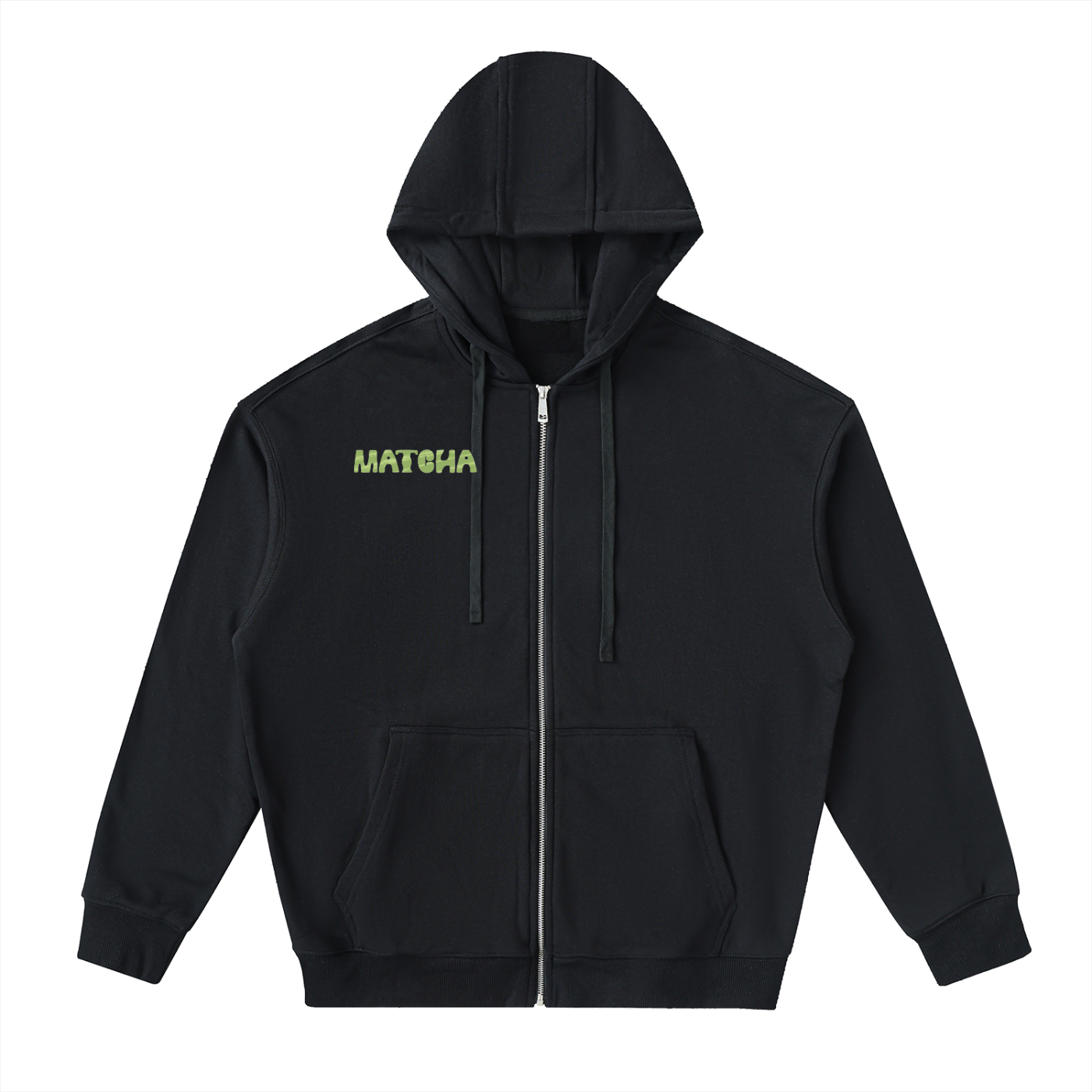 Matcha Drop-Shoulder Zip Up Hoodie