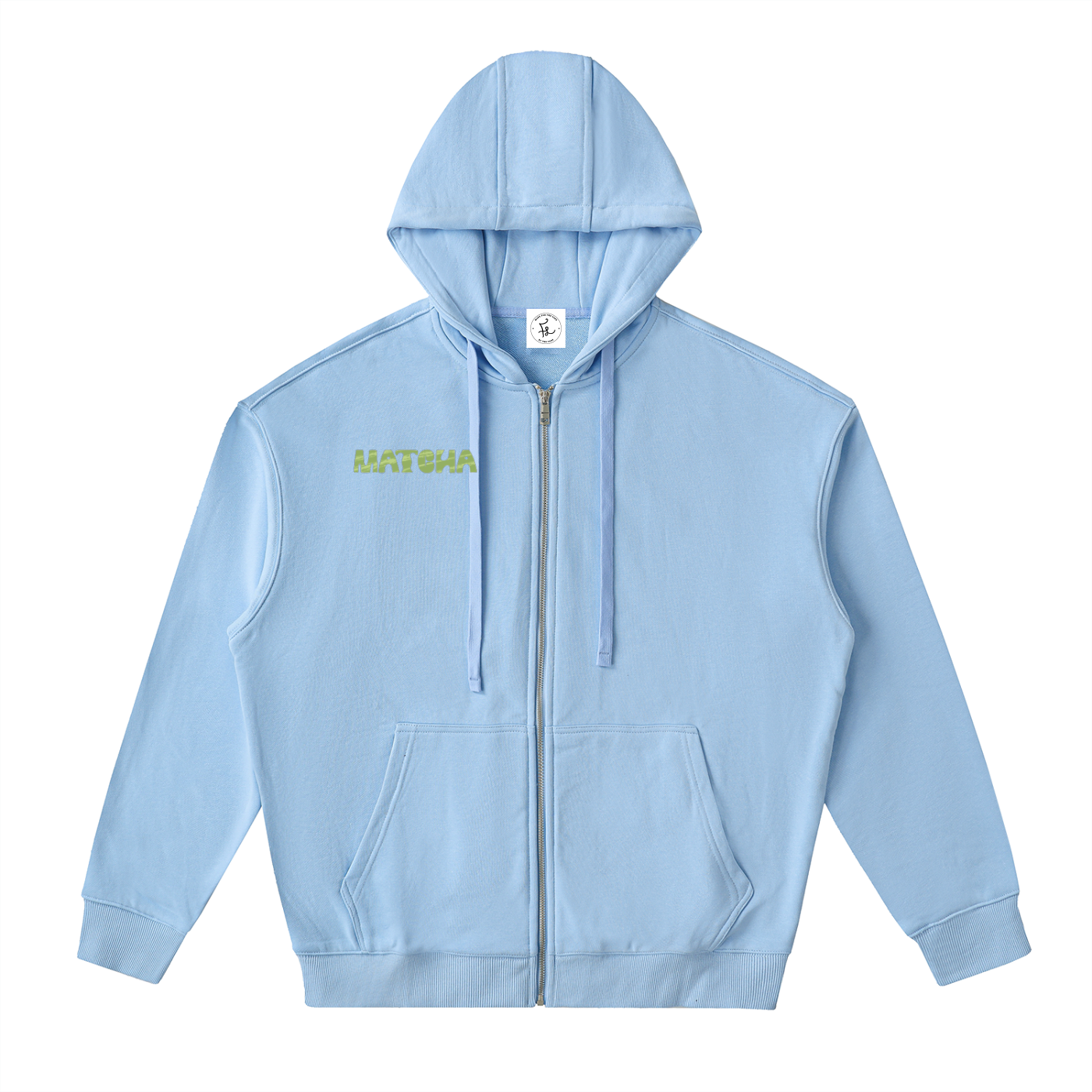 Matcha Drop-Shoulder Zip Up Hoodie