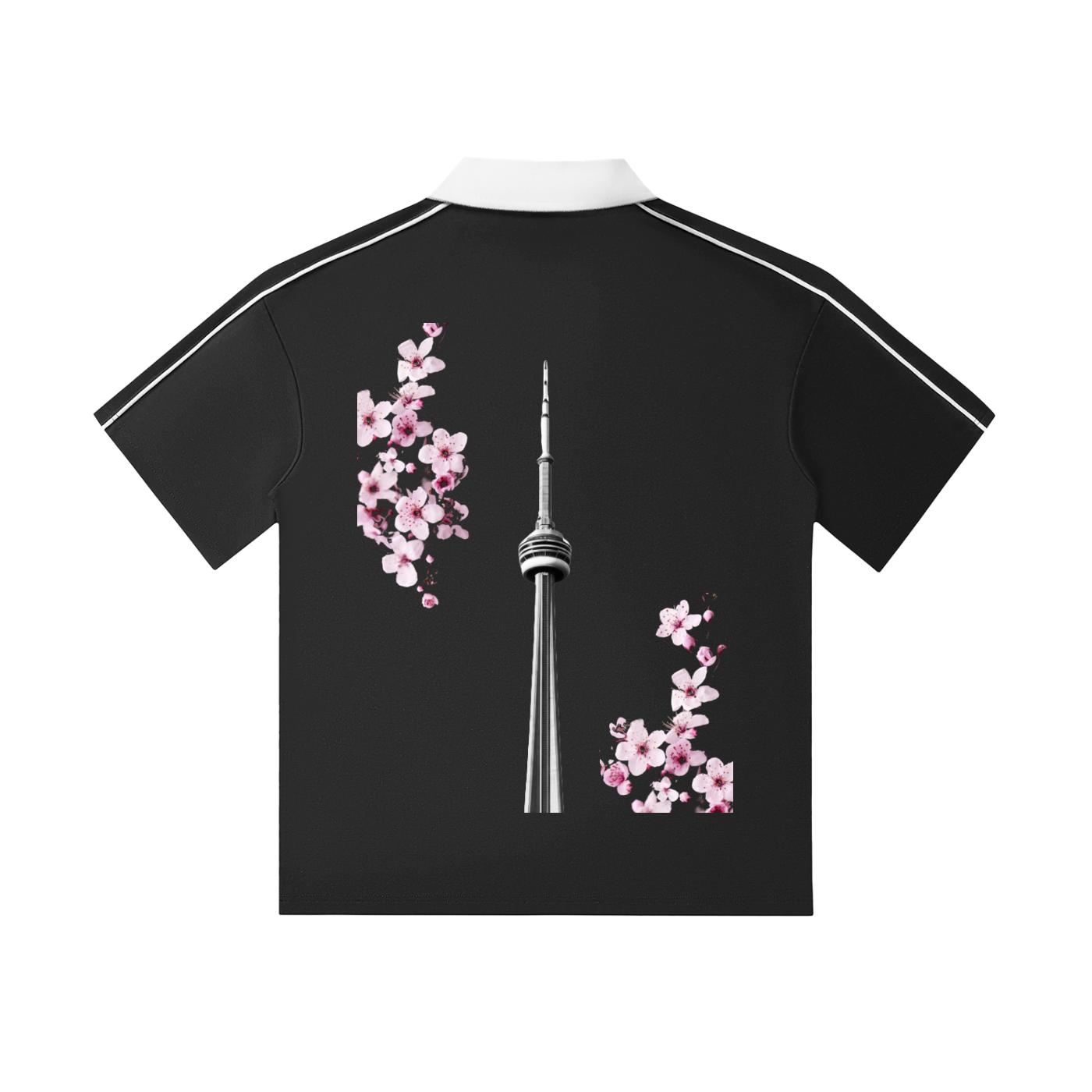 CN Tower Collar Short-Sleeve Polo Shirt