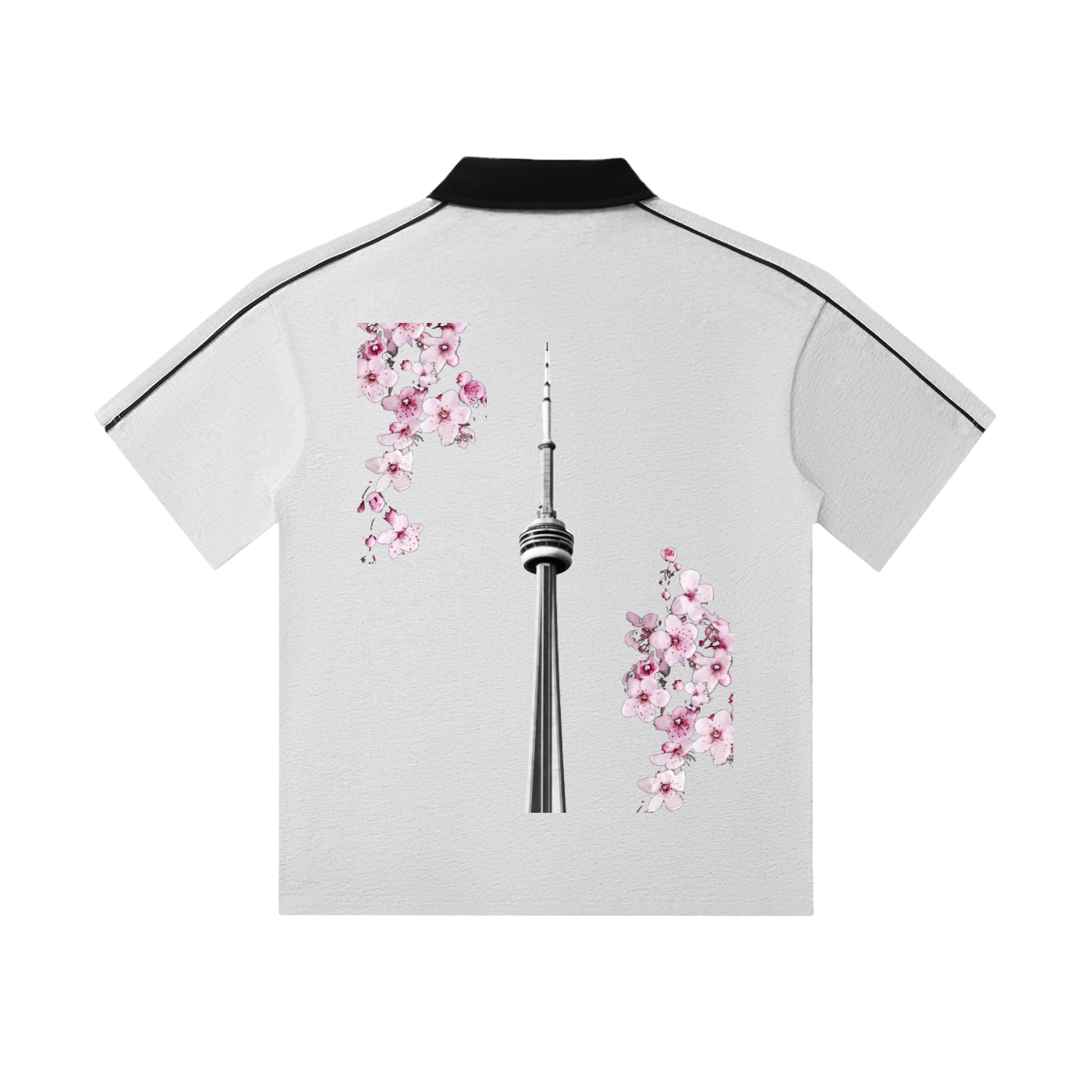 CN Tower Collar Short-Sleeve Polo Shirt