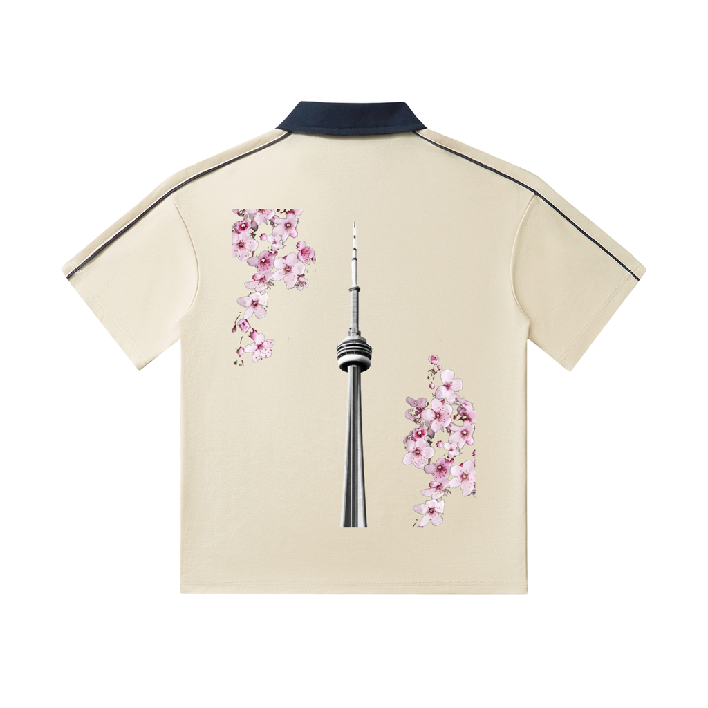CN Tower Collar Short-Sleeve Polo Shirt