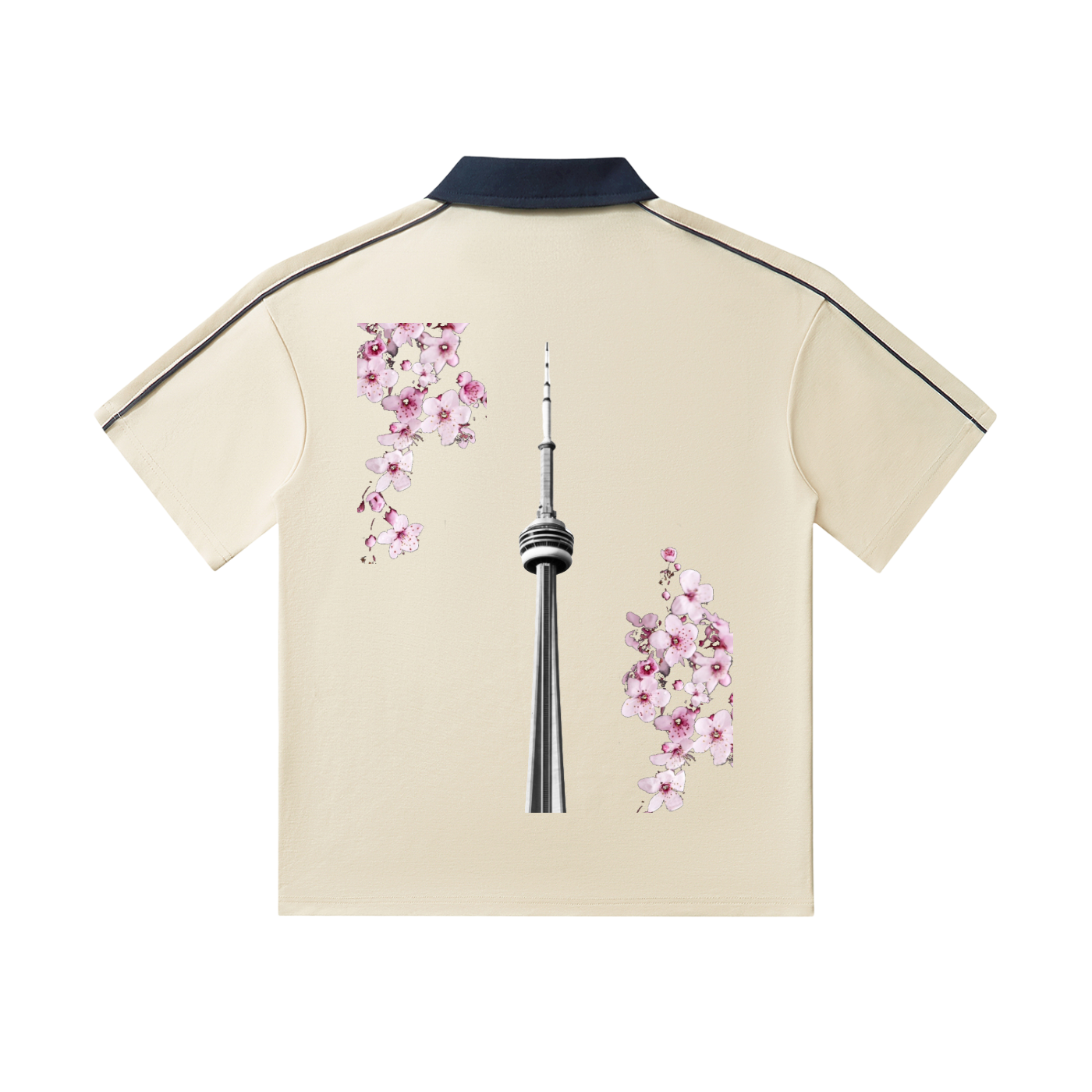 CN Tower Collar Short-Sleeve Polo Shirt