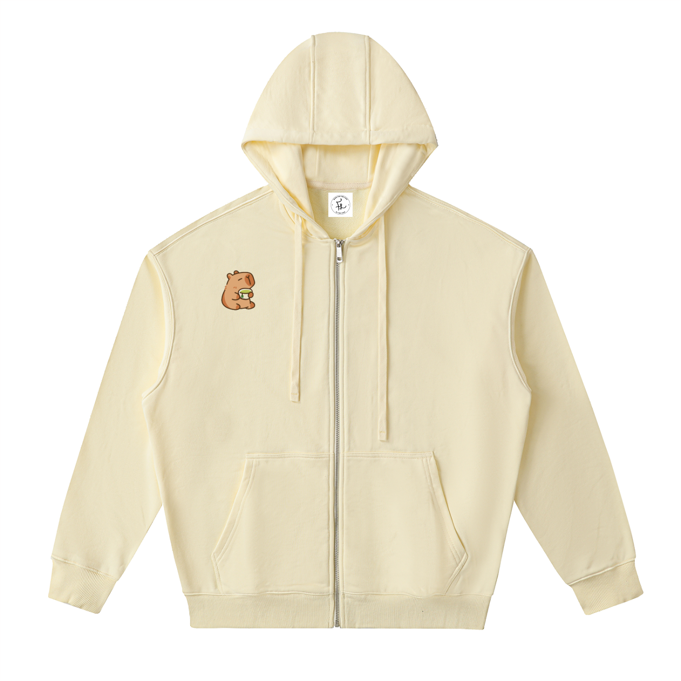 Matcha Drop-Shoulder Zip Up Hoodie