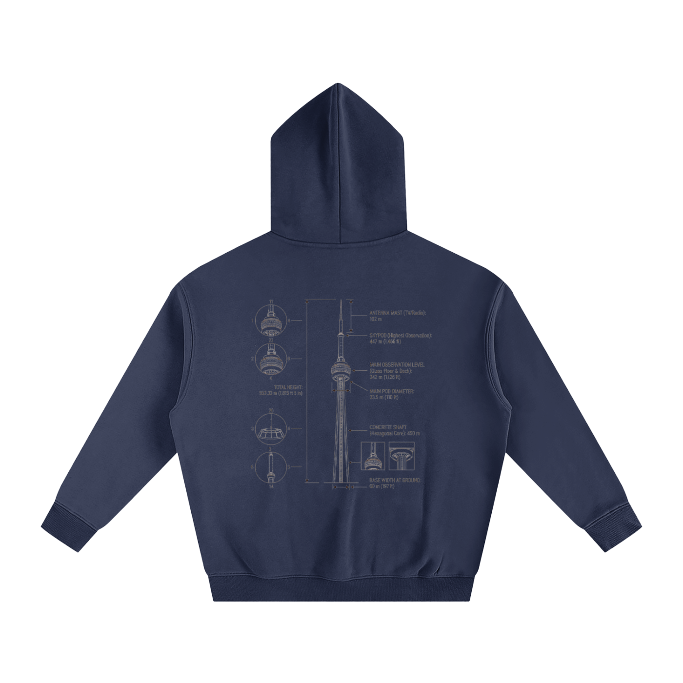 CN Tower Oversize Fleeced Hoodie