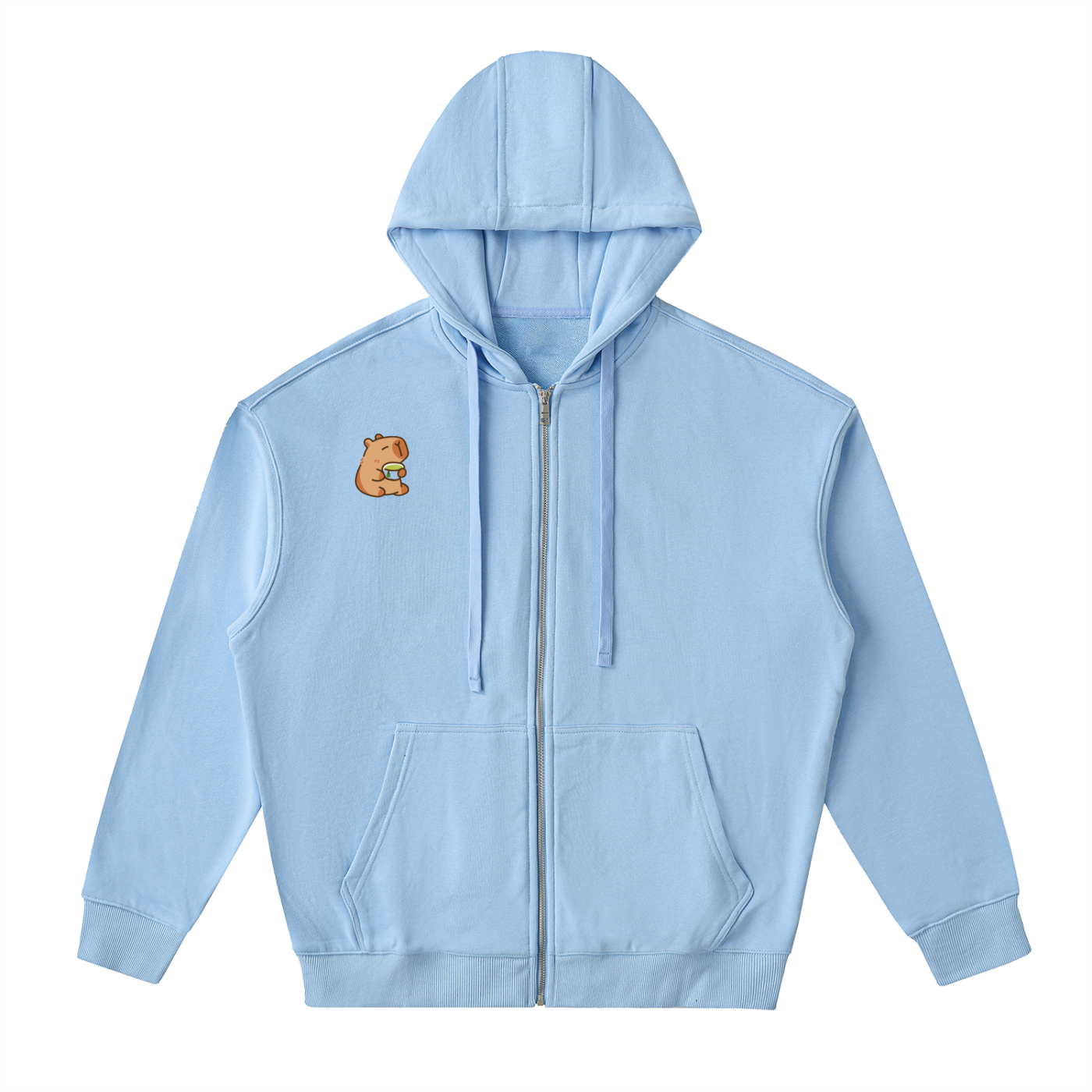 Matcha Drop-Shoulder Zip Up Hoodie