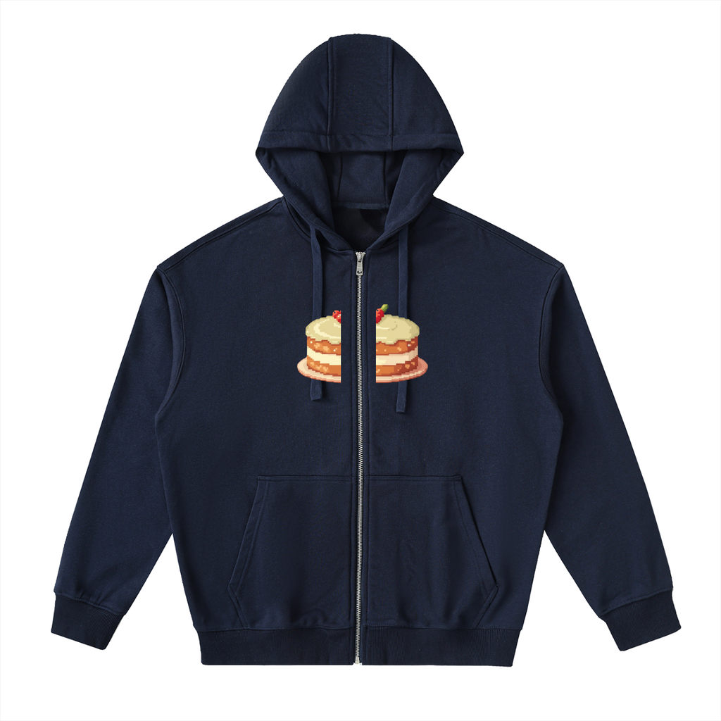 Drop-Shoulder Zip Up Hoodie FD
