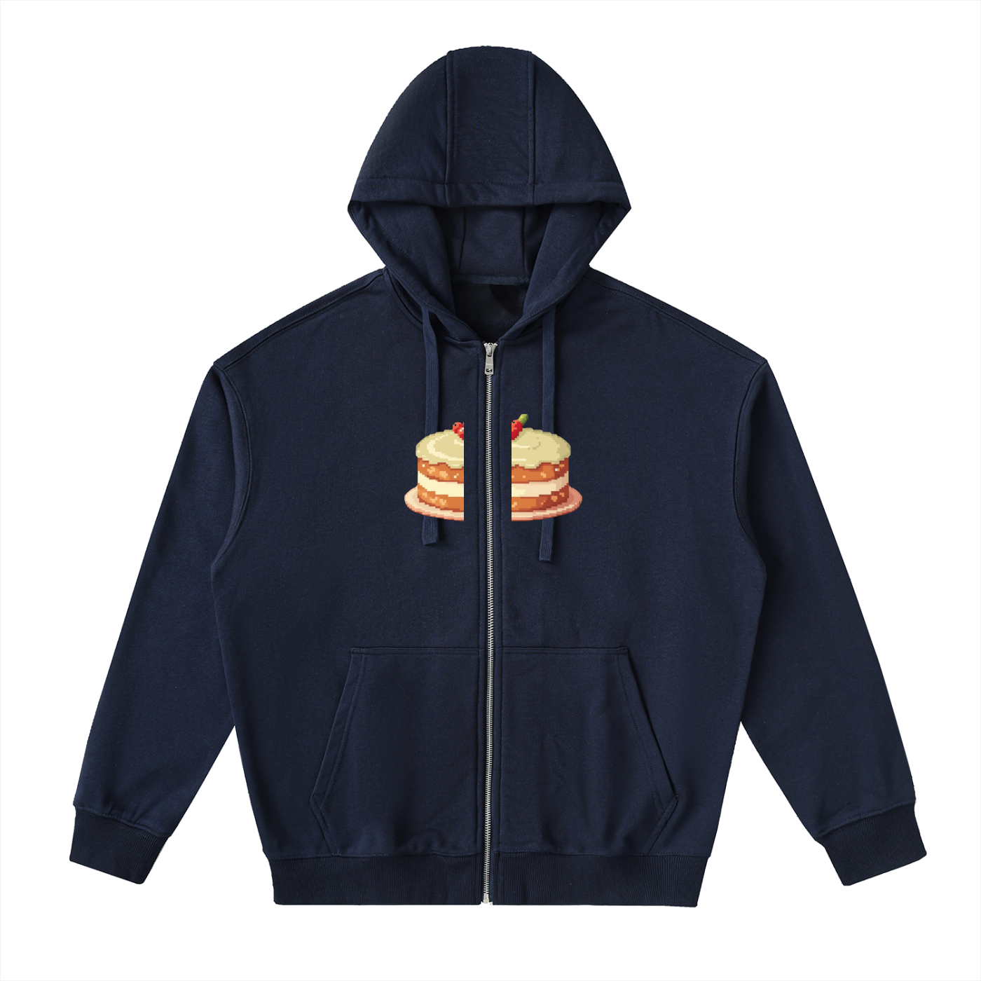 Drop-Shoulder Zip Up Hoodie FD