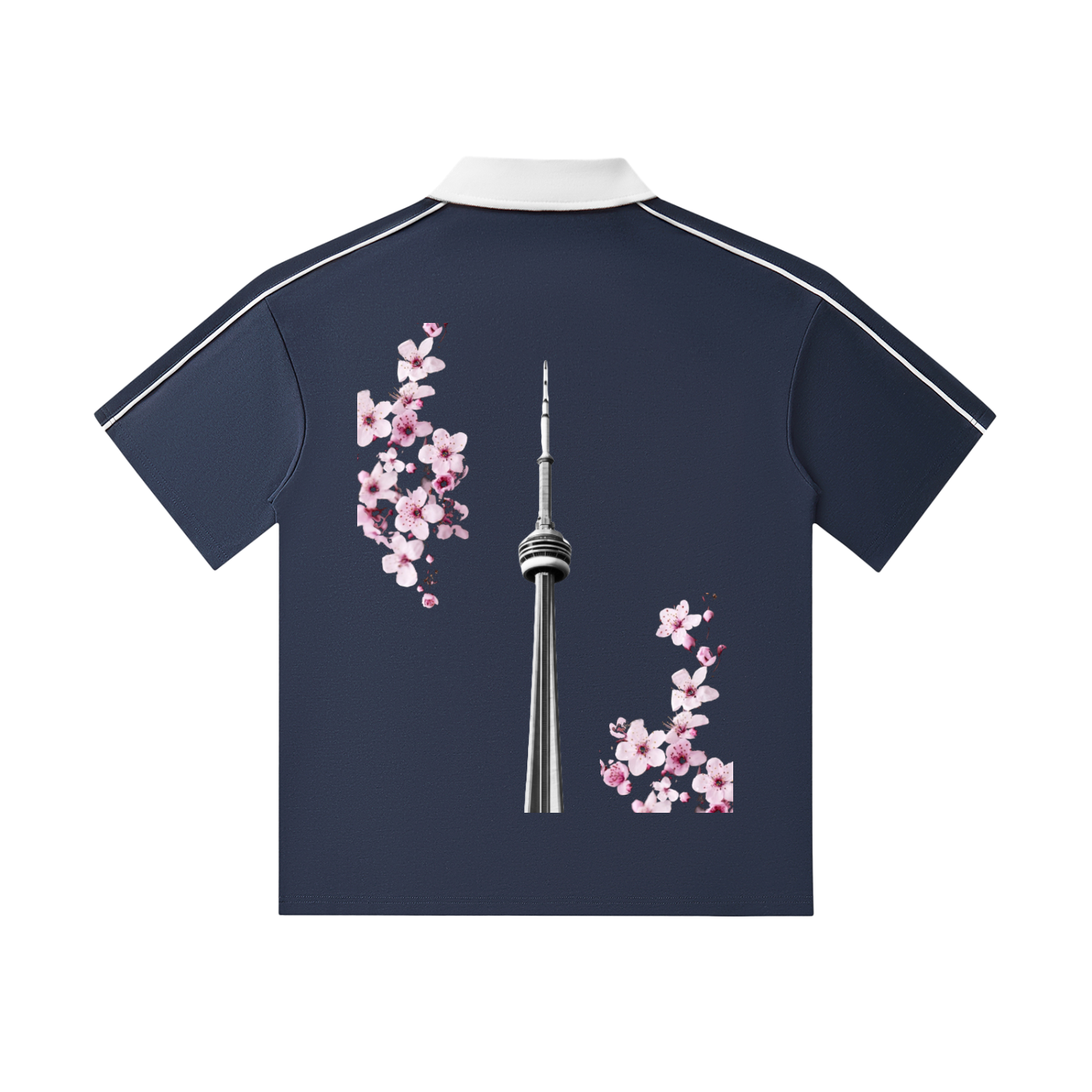 CN Tower Collar Short-Sleeve Polo Shirt