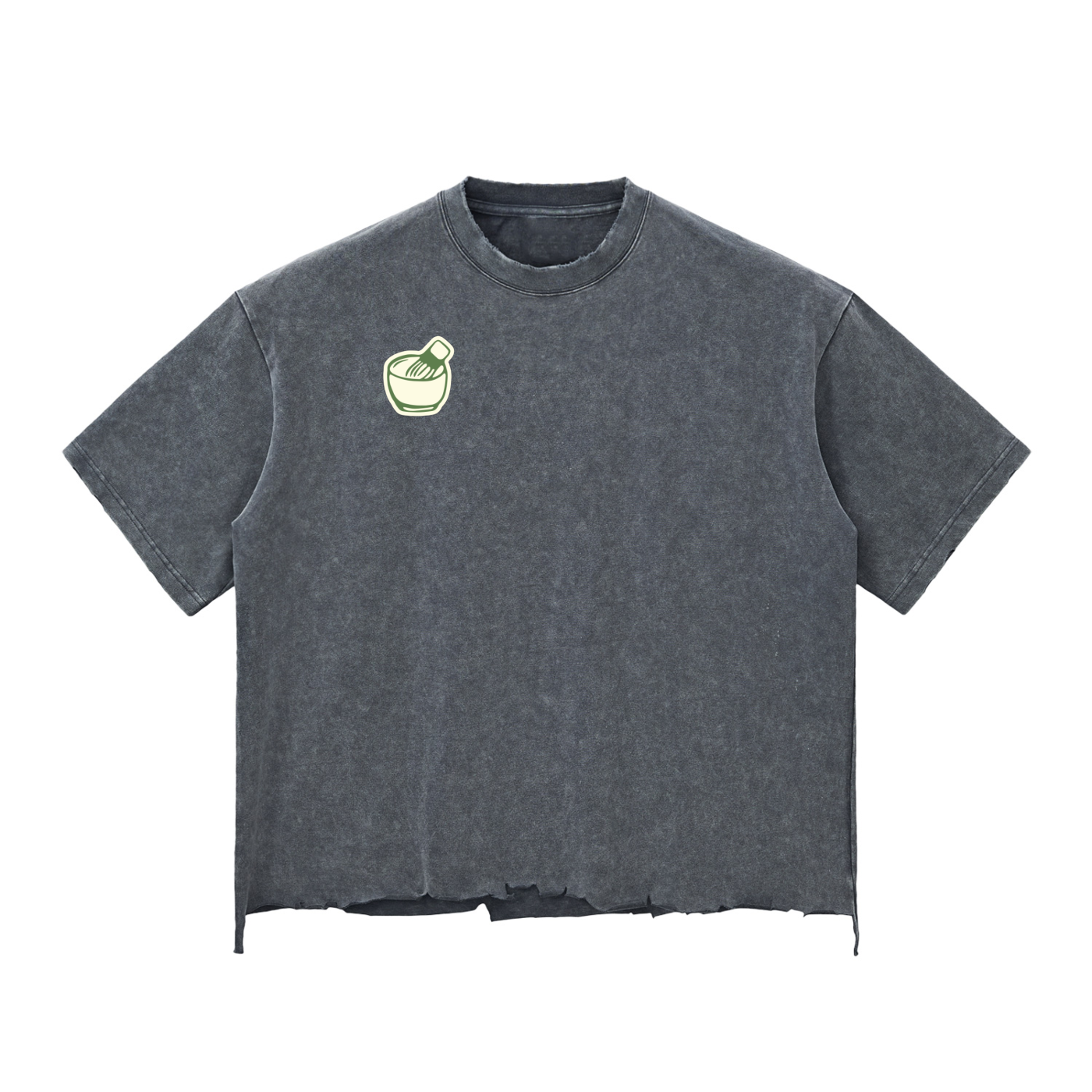 Matcha Snow Wash Raw-Hem Boxy T-shirt