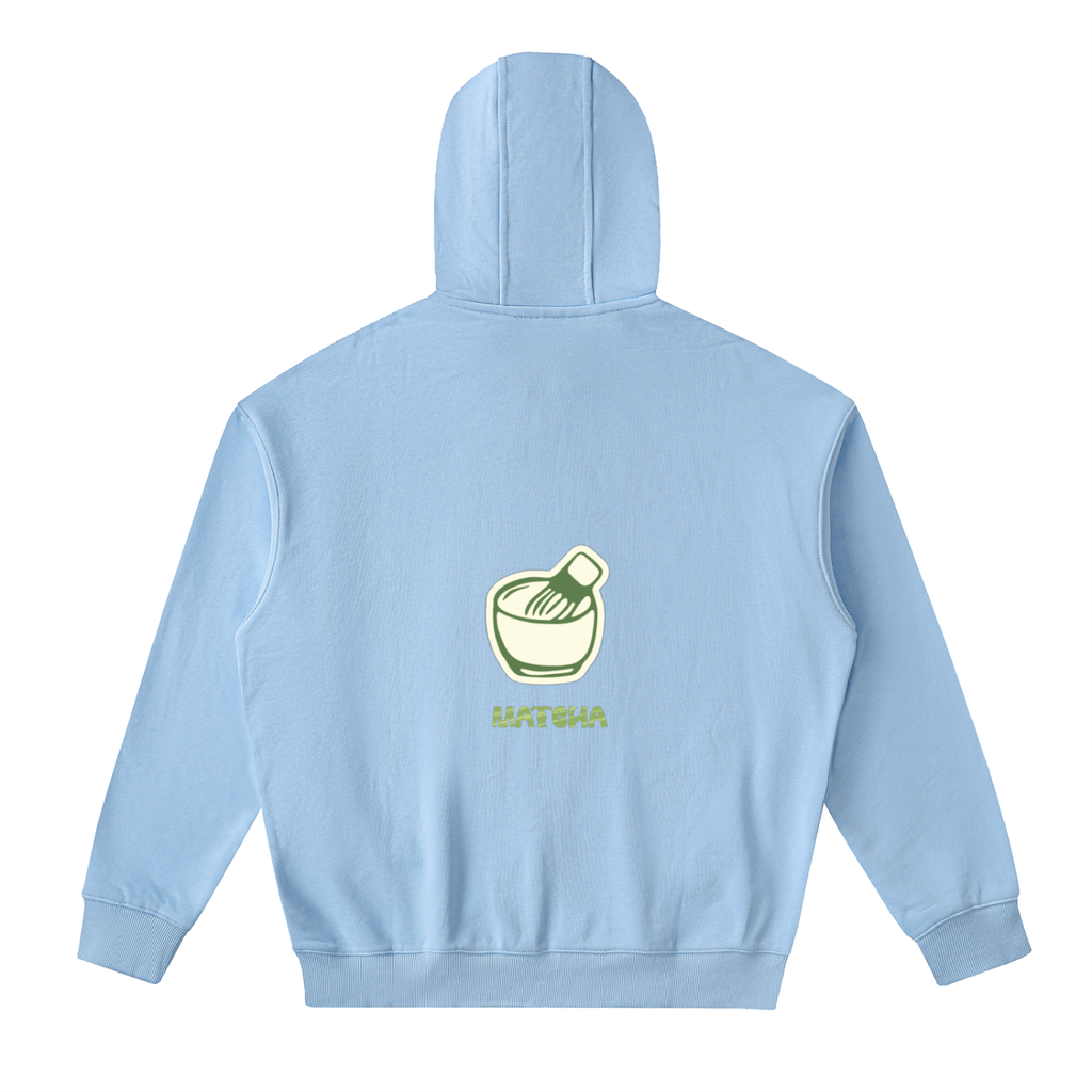 Matcha Drop-Shoulder Zip Up Hoodie