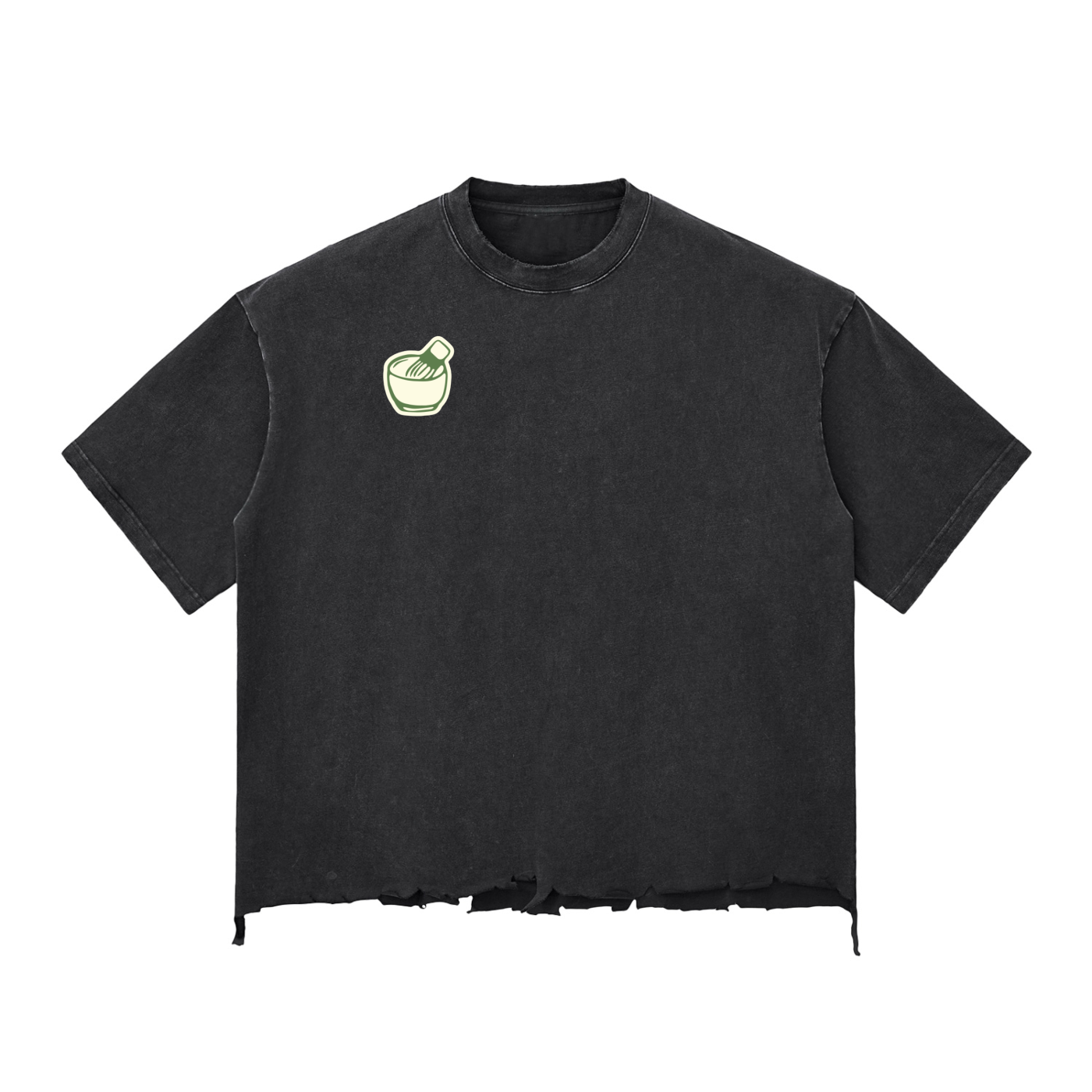 Matcha Snow Wash Raw-Hem Boxy T-shirt