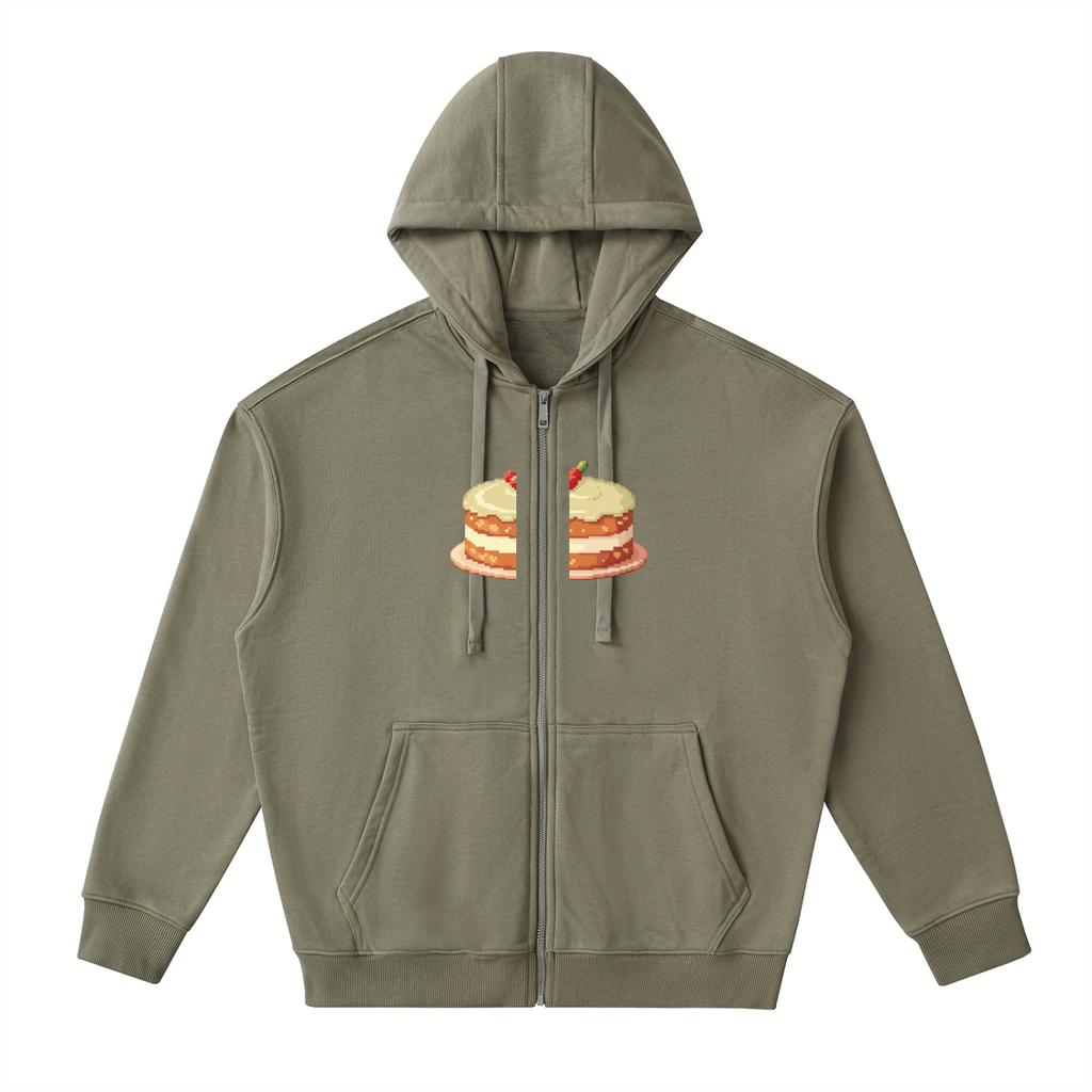 Drop-Shoulder Zip Up Hoodie FD