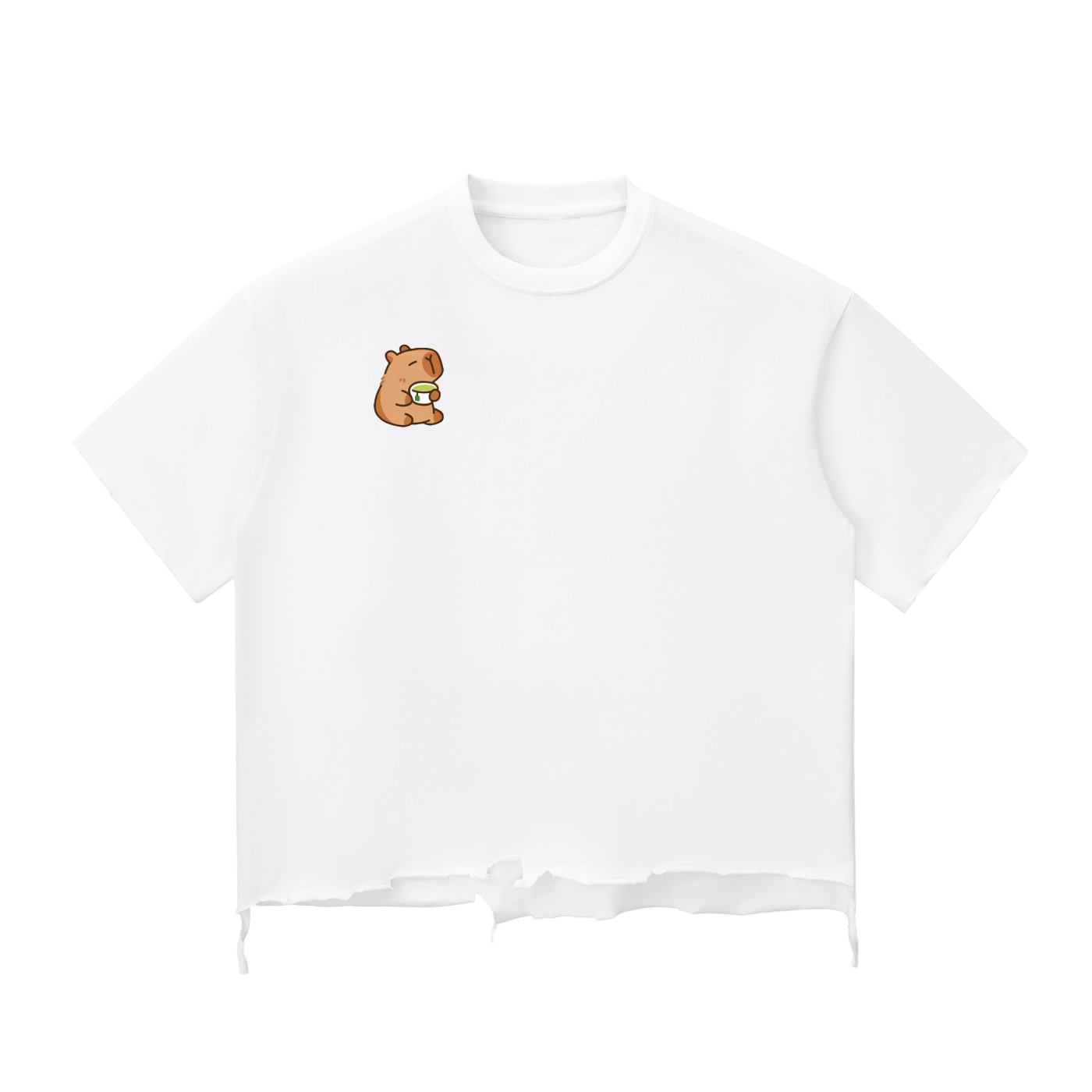 Matcha Snow Wash Raw-Hem Boxy T-shirt