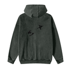 Snow Washed Zip-Through Fleece Hoodie