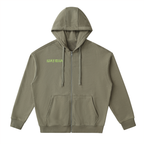 Matcha Drop-Shoulder Zip Up Hoodie