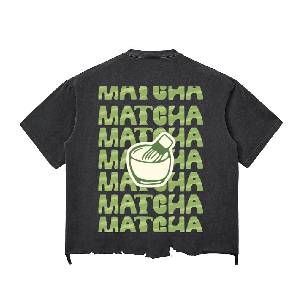 Matcha Snow Wash Raw-Hem Boxy T-shirt