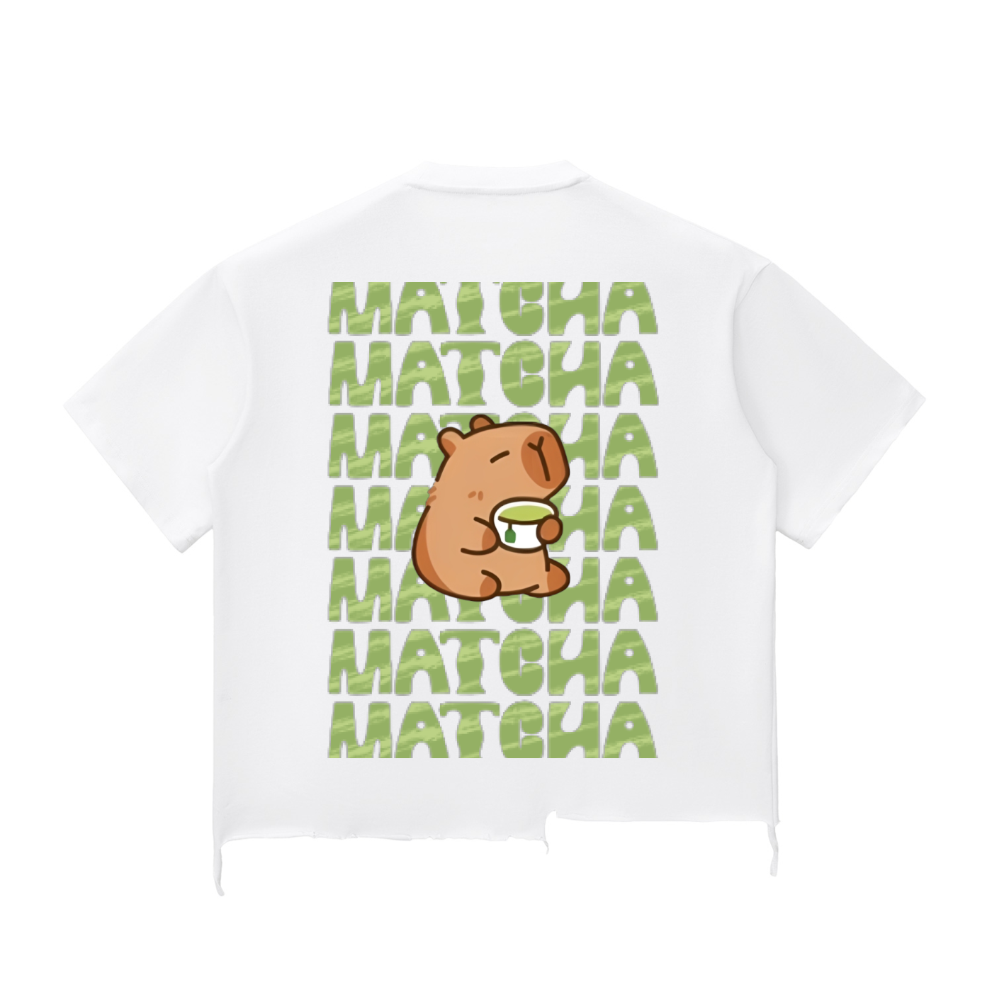 Matcha Snow Wash Raw-Hem Boxy T-shirt