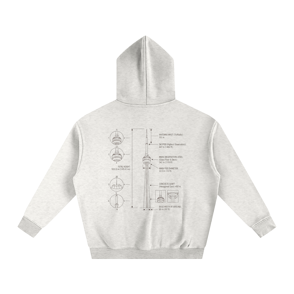 CN Tower Oversize Fleeced Hoodie
