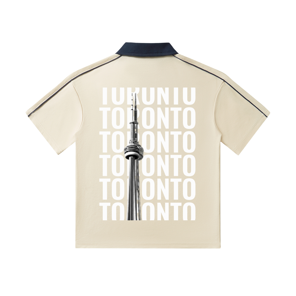 TOR Contrast Collar Short-Sleeve Polo Shirt