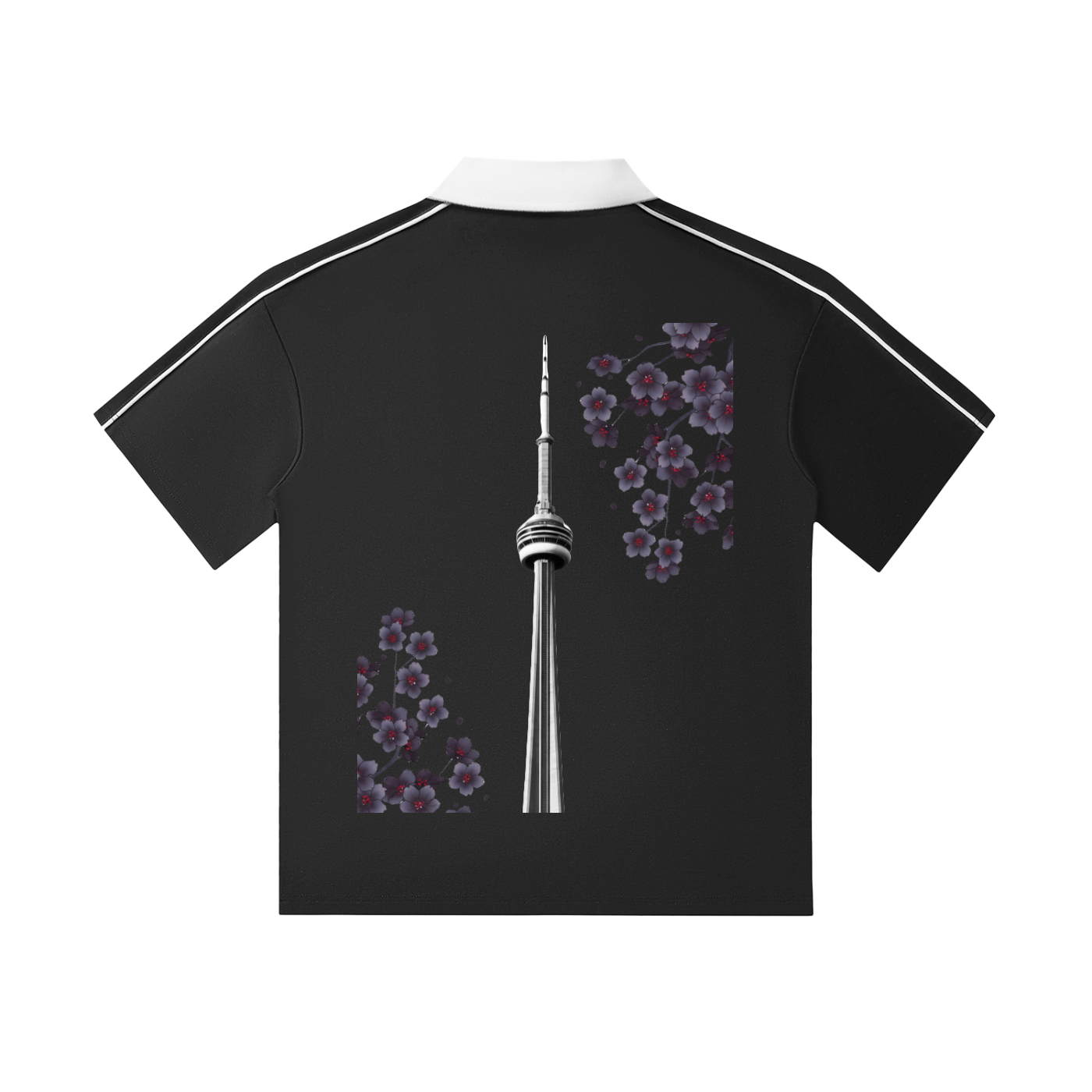 CN Tower Collar Short-Sleeve Polo Shirt