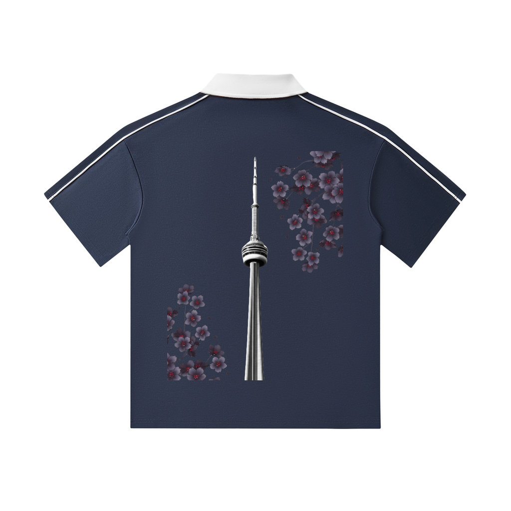 CN Tower Collar Short-Sleeve Polo Shirt