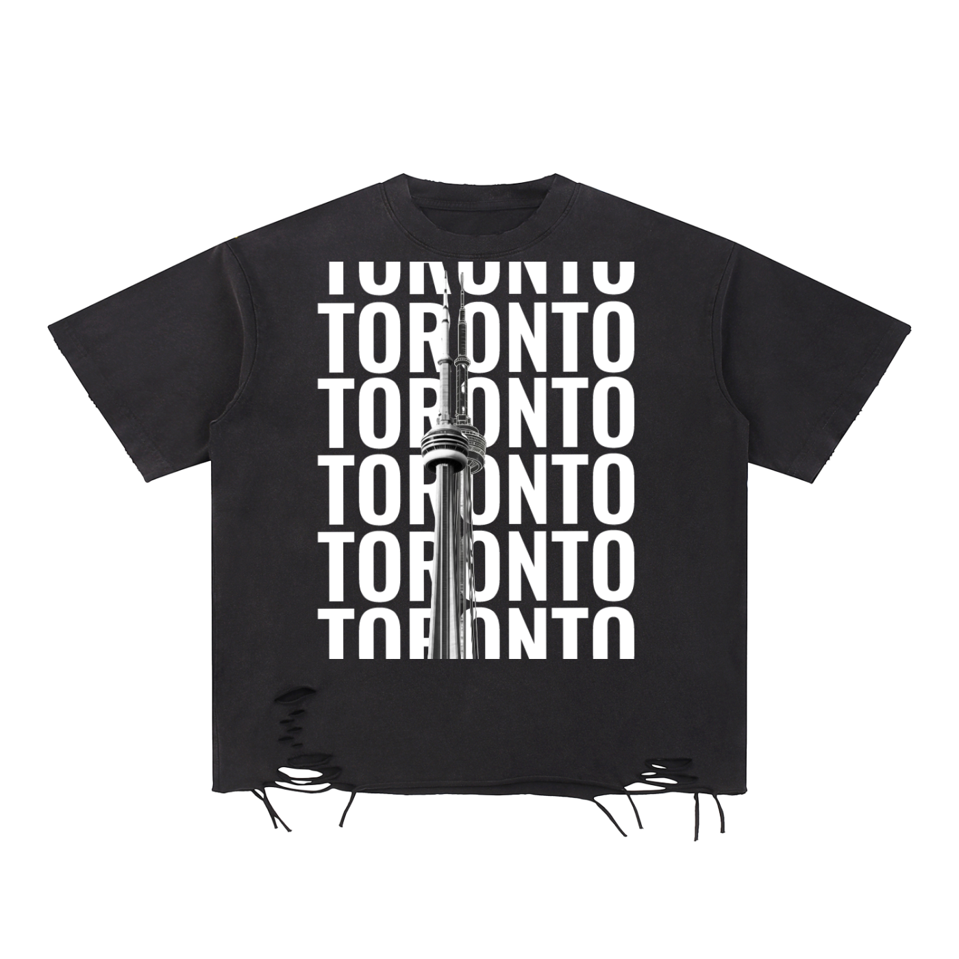 Toronto CN Snow Washed Raw-Hem T-Shirt