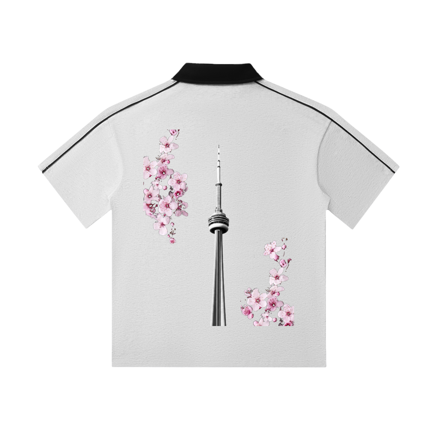 CN Tower Collar Short-Sleeve Polo Shirt