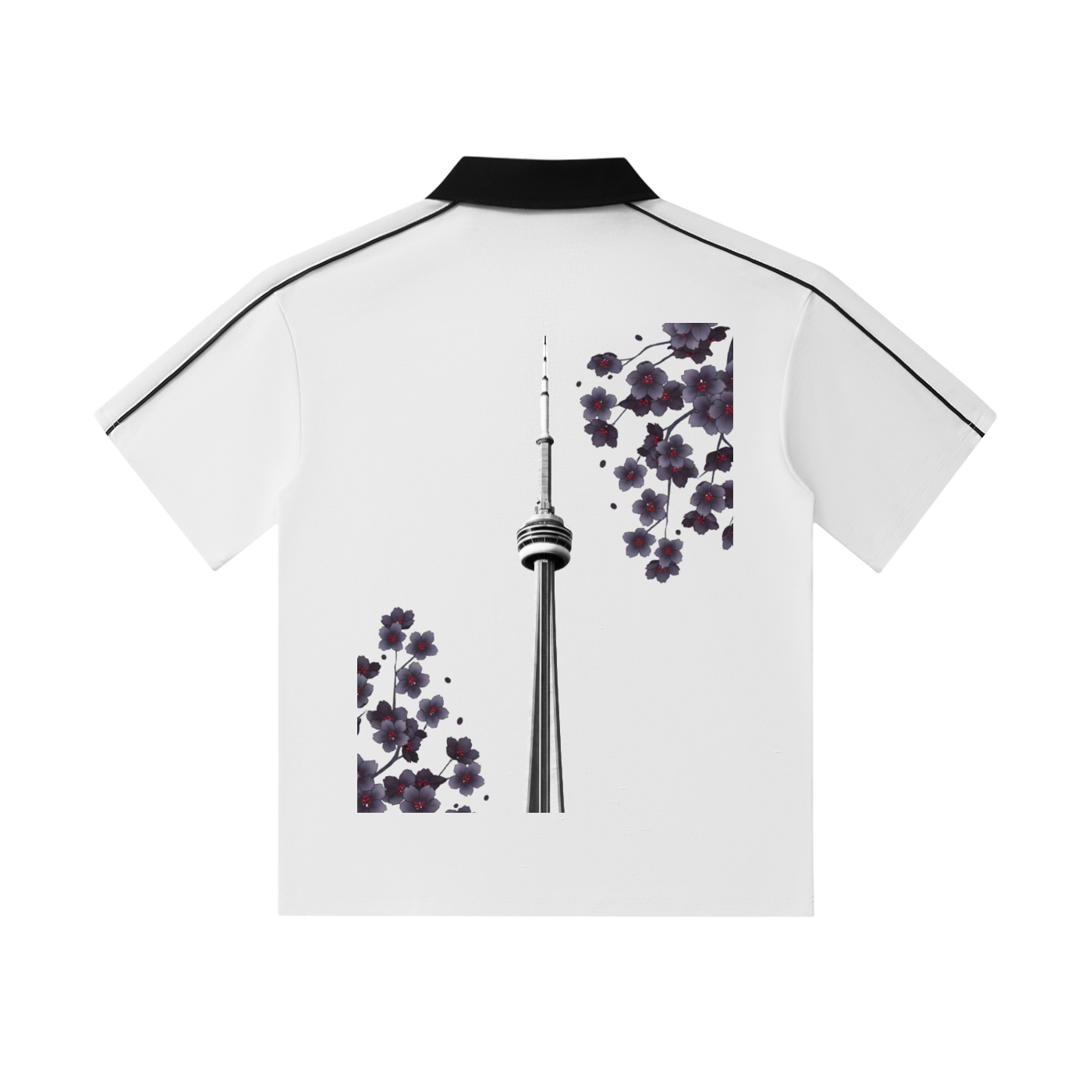 CN Tower Collar Short-Sleeve Polo Shirt