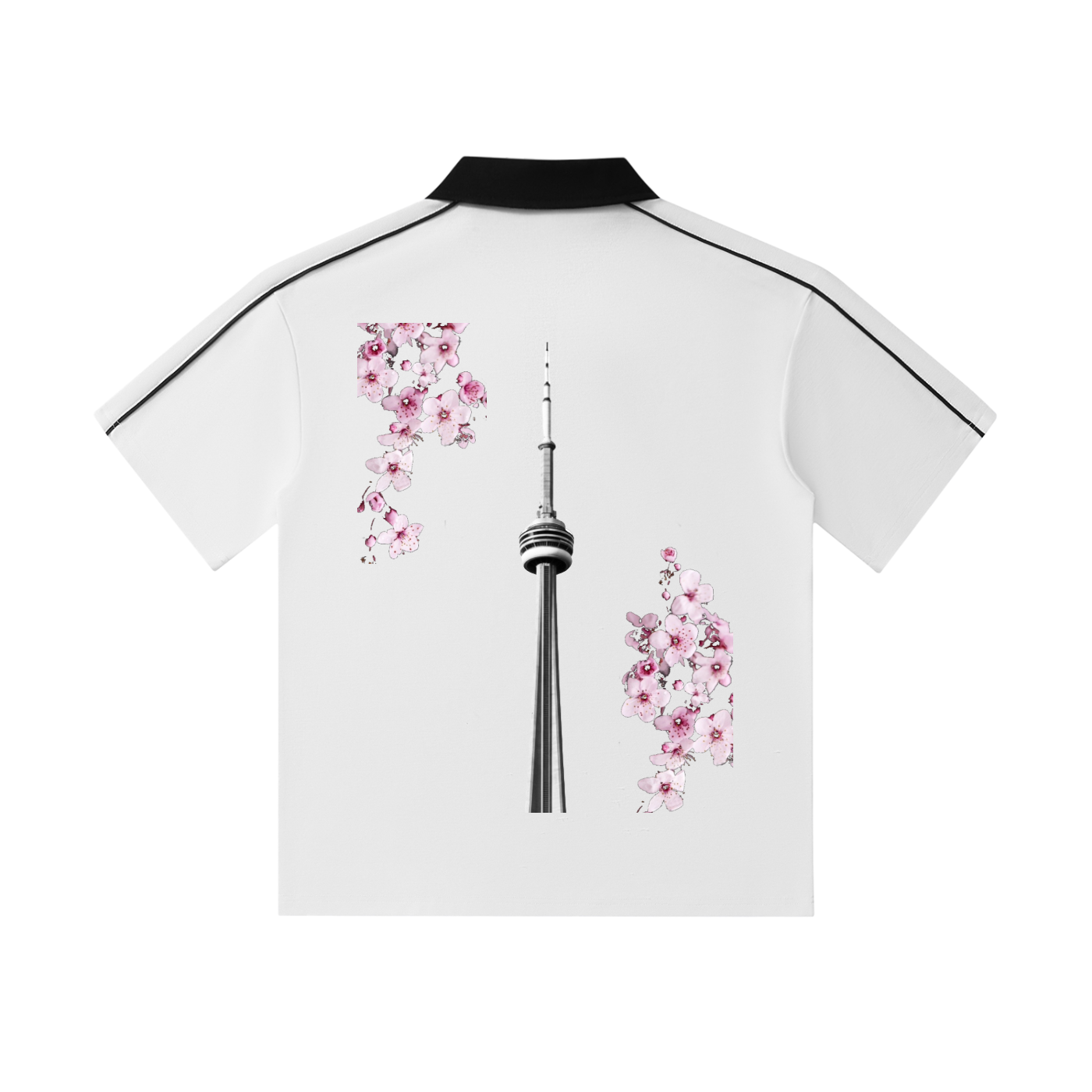CN Tower Collar Short-Sleeve Polo Shirt