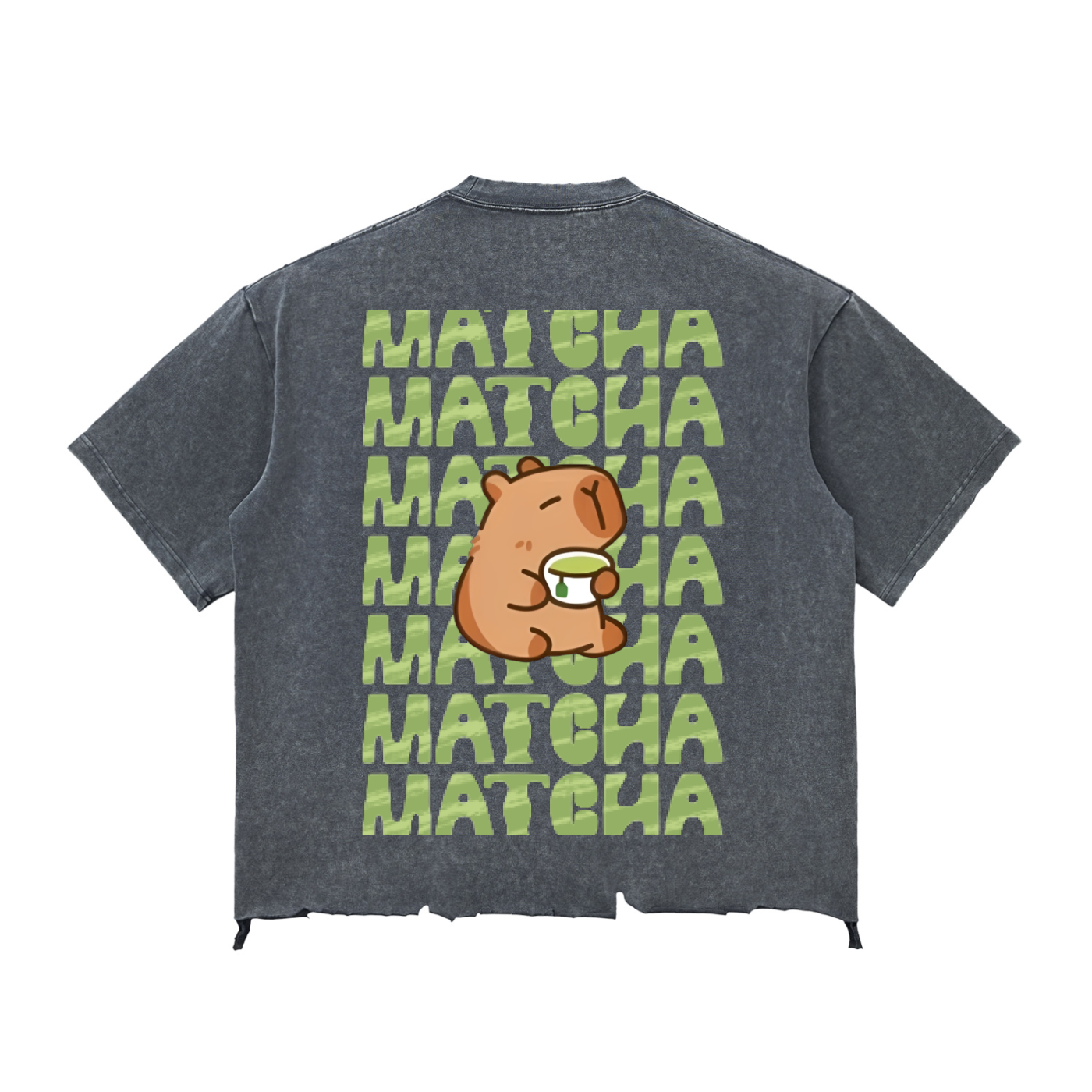 Matcha Snow Wash Raw-Hem Boxy T-shirt