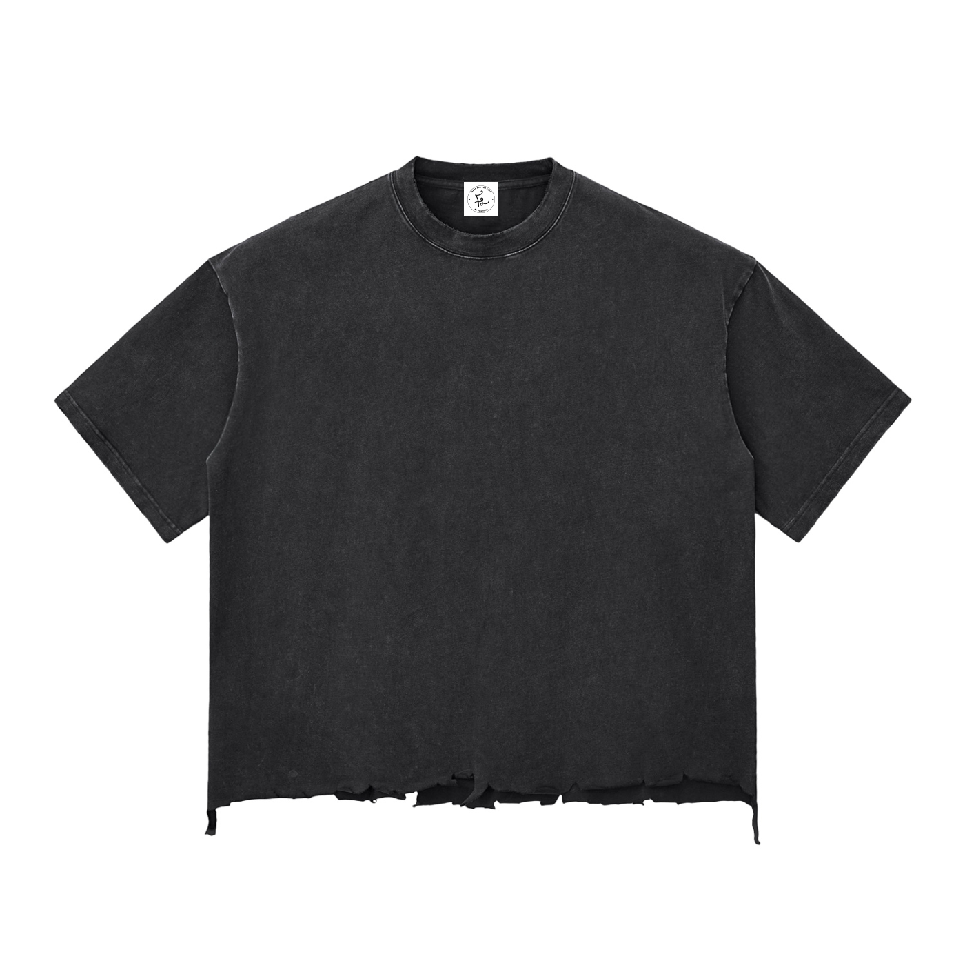 TOR Snow Wash Raw-Hem Boxy T-shirt