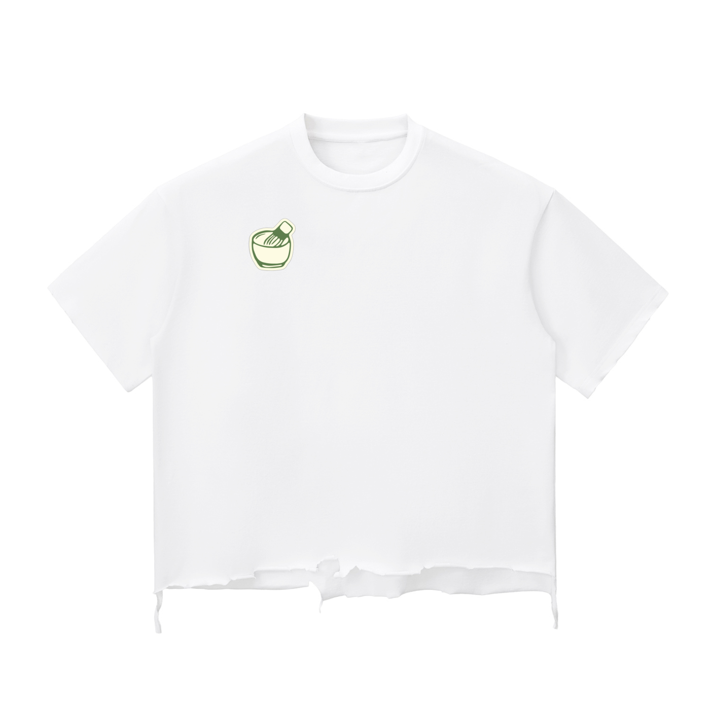 Matcha Snow Wash Raw-Hem Boxy T-shirt