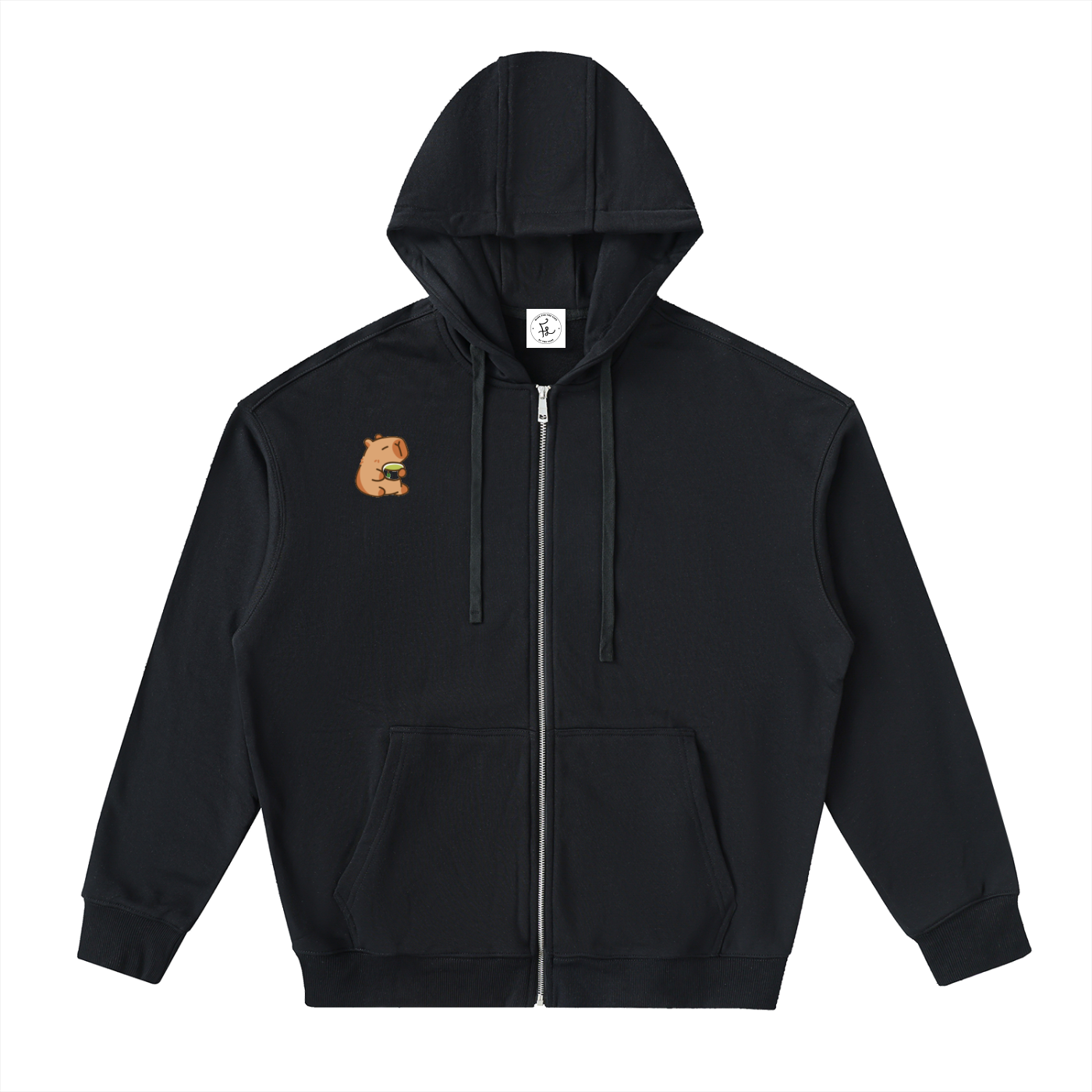 Matcha Drop-Shoulder Zip Up Hoodie