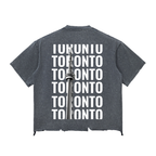 TOR Snow Wash Raw-Hem Boxy T-shirt