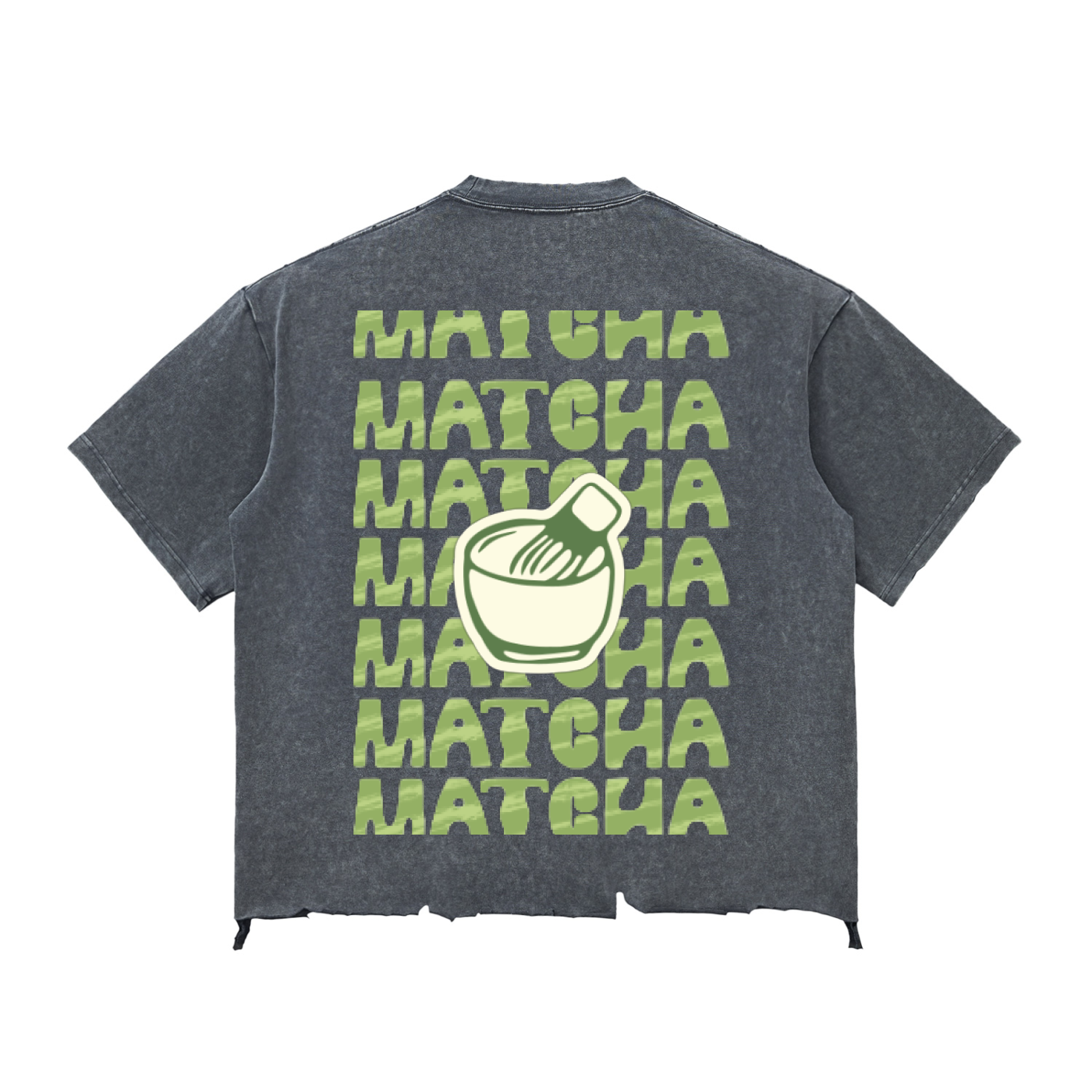 Matcha Snow Wash Raw-Hem Boxy T-shirt